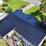 Dwelling with a newly laid roof