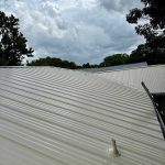 Freshly installed metal roofing