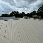 Just-installed metal roof