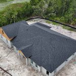 Roof being installed on the house