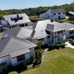 Drone view showcasing houses