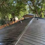 Metal roofing placed at the peak of the house