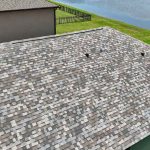 Overhead shot of a house with a shingle roof