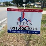 Signboard showing titanroofingfl.com