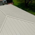 View from above of a home with metal roofing
